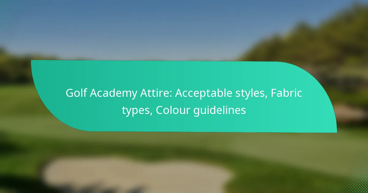Golf Academy Attire: Acceptable styles, Fabric types, Colour guidelines