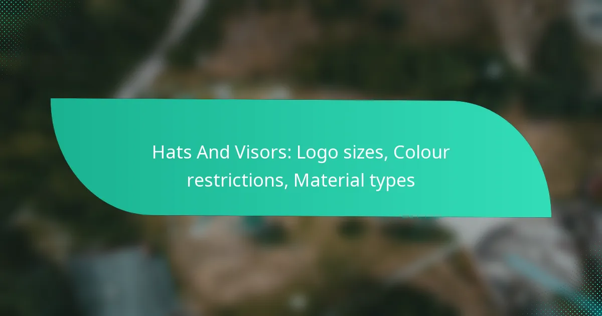 Hats And Visors: Logo sizes, Colour restrictions, Material types