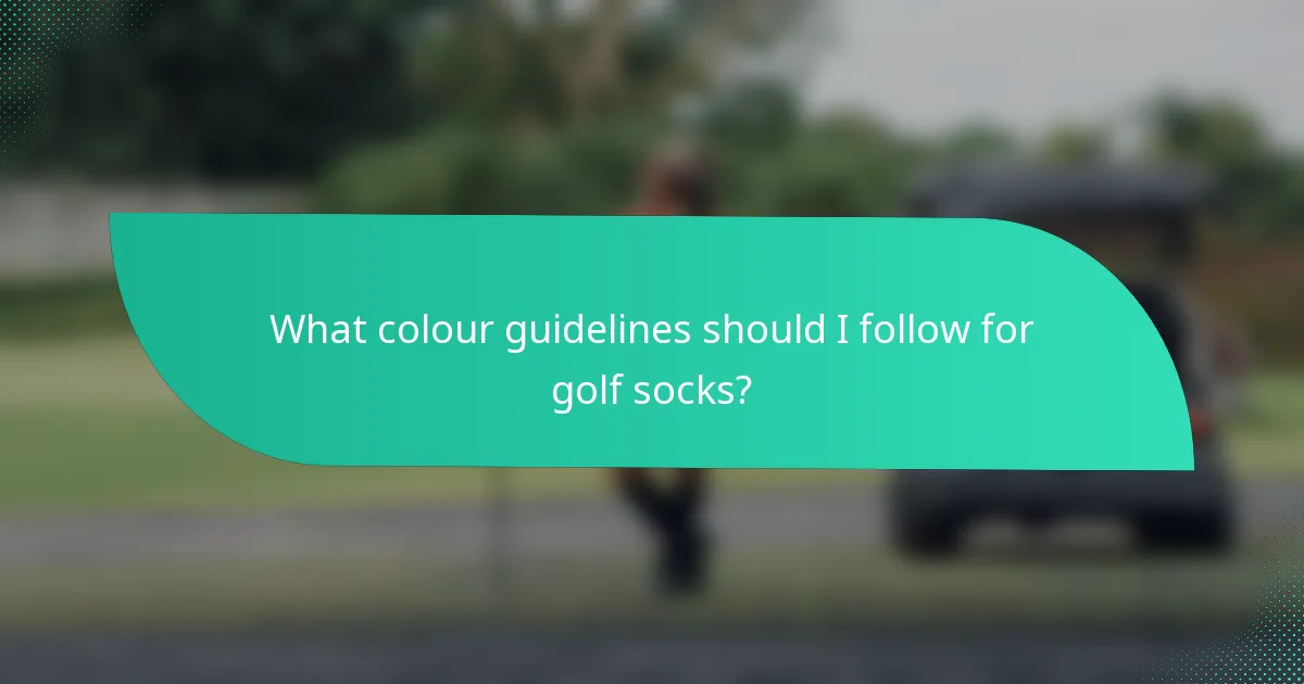What colour guidelines should I follow for golf socks?